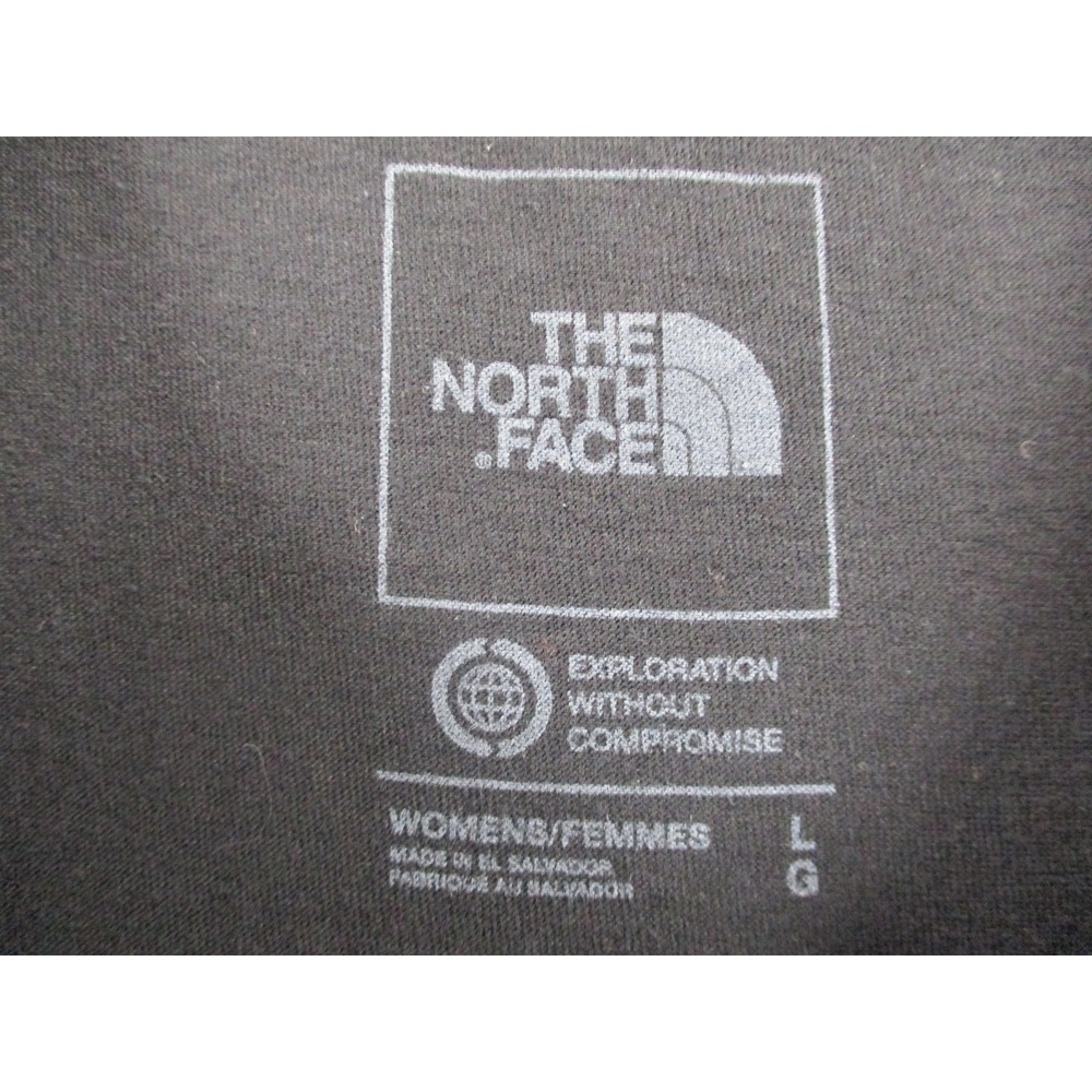 The‎ North Face Womens Large Black Graphic T-Shirt Waterfall Floral Nature Print - Picture 3 of 9